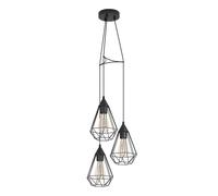 Suspension TARBES E27 3X60W en acier noir D310mm