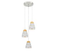 Suspension TAREGA E27 3X10W en acier gris D250mm
