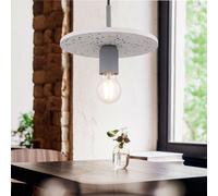Lampe à suspension grise Lampe à suspension avec une lampe Spot suspendu, aspect pierre terrazzo, 1x E27, DxH 23x120 cm, table à manger de cuisine
