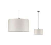 Suspension Tessa Max 1x60w E27 Crème Acier Brossé 230 V, Métal/Tissu