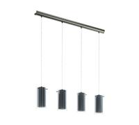 Suspension TEXTIL E27 4X16W en acier nickel mat 945x120x1100mm