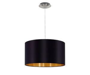Suspension Textile Lecio, 1 Flamme nickel satiné, noir, doré