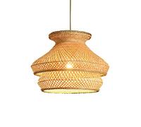 Suspension Tissée En Bambou Avec Abat-jour De Style Japonais Luminaire De Lustre D'éclairage De Plafond E27, Base E27/E26 Lampe Suspendue D'intérieur Décorée De Salon De Thé pour Salon Chambre
