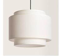 LEDKIA LIGHTING - Suspension Métal et Tissu Arija | Design Vintage et Élégant | Compatible Ampoules LED E27 | Pour Intérieur IP20 | Utilisation Polyvalente, Beige, Métal