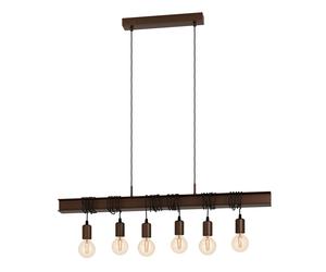 Suspension TO4 E27 6X60W en acier marron antique et noir 1005x70x1100mm