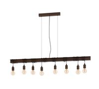 Suspension TO4 E27 8X60W en acier marron antique et noir 1500x140x1100mm