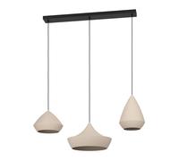 Suspension TORREMOLINOS E27 3X28W en acier noir 930x365x1500mm