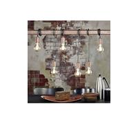 EGLO Lustre TOWNSHEND, suspension vintage à 6 flammes au design industriel, lampe suspendue rétro en acier, couleur : marron ancien, douille : E27