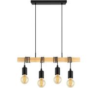 Suspension Townshend - EGLO - 4 Lumières - Barre en bois - Noir