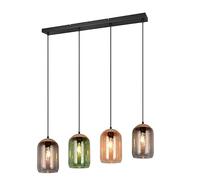 Suspension Trio Lighting Cork 4xE27 max 10W noir mat - 364600417