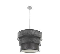 Suspension triple lumière 3 x E27, finition chromée et bois noir, dimensions 50 x 50 cm. Idéal pour décorer et améliorer l'éclairage dans les espaces modernes.