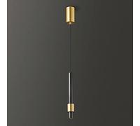 Suspension Tubulaire Longue, Lampe Suspendue Ultra-Mince En Laiton, Lampe de Chevet Suspendue En Cuivre, Lustre Led Moderne - 3 W, Luminaire D'Intérieur Minimaliste, Luminaire À Une Tête/Sombre