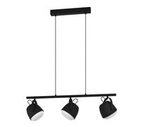 Suspension UPANEMA E27 3X28W en acier noir 890x165x1500mm