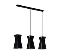 Suspension VALECROSIA E27 3X40W en acier noir et blanc 840x180x1100mm