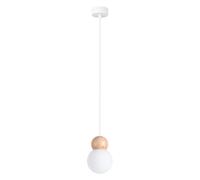 Sollux Lighting - Suspension PEKKA - Luminaire décoratif G9 1x LED max 8W IP20 - Blanc/Bois naturel