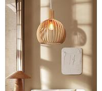 Suspension Vintage Bois Bambou Table À Manger E27 Lustre Hauteur Adjustable Suspendue Pour Rétro Japonais Style Maison Intérieur Éclairage Café Bar Cuisine Restaurant Salle Pendentif Luminaire