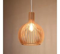 Suspension Vintage Lustre E27 Plafonnier Bambou Suspendue Hauteur Adjustable Ombre Pendentif Luminaire Pour Rétro Japonais Maison Intérieur Éclairage Bar Cuisine Restaurant Salle Lampe Plafond 35cm