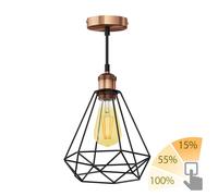 Suspension vintage RETRA bronze abat-jour en cage + ampoule LED or max. 814lm