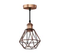Suspension vintage RETRA bronze Douille E27 Abat-jour en cage bronze