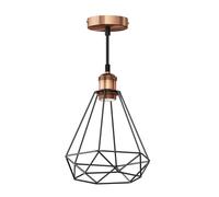 ledscom.de Lampe pendante vintage RETRA, bronze, douille E27, abat-jour cage