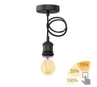 Suspension vintage RETRA noir + ampoule LED or max. 778lm variateur d'intensit