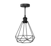 Suspension vintage RETRA noir Douille E27 Abat-jour en forme de cage