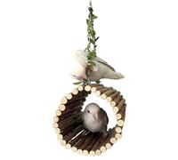 Suspension Volière - Aire de Jeu Bois, Plateforme Ludique Multifonction | Équipement Intérieur Perroquet Calopsitte Pinson Perche Exercice Récréatif Détente Stimulation Chewing Entrainement Jouet Anim