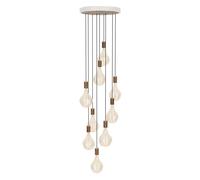 Suspension Walnut Nine Pendant with Voronoi II 9x Voronoi II LED E27 FILAMENT 360° 3W => 14W