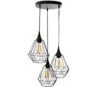 Suspension filaire ""Kaore"" métal noir D25cm - Atmosphera createur d'interieur
