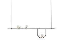 Suspension YANZI 1 Blanc/Laiton Brossé/Noir