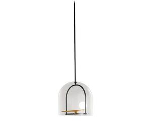 Suspension YANZI Diff. Transparent/ Blanc/Laiton Brossé/Noir
