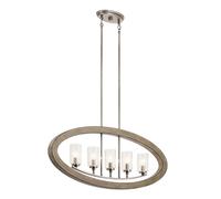 Suspensions à Manger Vintage B : 91,4 CM 5x E14 en Argent Gris Antique Suspendue