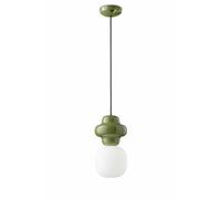 Suspensions Céramique Verre Vert Blanc B : 17 CM E14 Rétro Lampe Salle à Manger