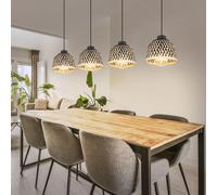 Suspensions Cuisine Holzleuchte Bambou Noir Mat Hauteur Personnalisable H 120 CM
