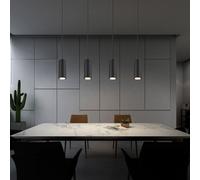 Suspensions Cuisine Noir Lumière pour Salle à Manger 4 à Flammes L 65 CM