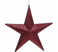 Suspensions décoratives Étoile scintillante Bourgogne 21cm Set de 2 décorations pour l'arbre de Noël
