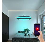 Lampe suspension table à manger salon lampe suspension, lampe suspension LED RGB Smart Home dimmable CCT, LED 27W 3400lm 2700-6500K, DxH 48,5x150 cm