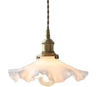 Suspensions Europe du Nord, lampe suspendue en feuille de lotus blanche, plafonnier suspendu en verre et laiton, peinture haute température, for loft vintage, 1 lustre