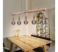 Suspensions Holzleuchte Lampe Table En 5 à Flammes Campagne Couleur Rouille E27