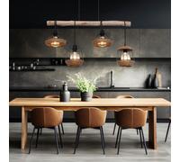 Suspensions Holzleuchte Lumière pour Salle à Manger 4 à Flammes Noir H 120 CM