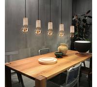Suspensions Holzleuchte Suspension Lampe de Salon Noir Braun H 120 CM