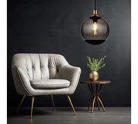 Suspensions Lampe à Suspension Table En Verre Fumé Noir H 120 CM