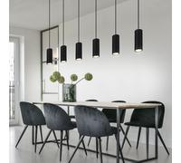 Suspensions Lampe Salle à Manger 6-flammig Noir Réglable en Hauteur 120cm