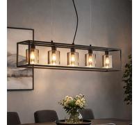 Suspensions Lampe Salle à Manger E14 Réglable en Hauteur Verre Fumé L 95 CM [EEK: Nicht bewertet]