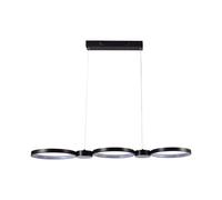 Suspensions Lampe Salle à Manger LED Anneaux Design Noir L 97,4cm