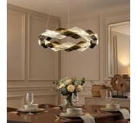 Suspensions Lampe Salle à Manger LED Cuisine Lustre en Cristal H 130 CM