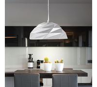 Lampe suspendue Lampe de salle à manger réglable en hauteur suspendue Lampe suspendue géométrique, fer argenté, 1x douille E27, DxH 47x150 cm
