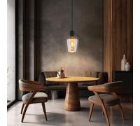 Lampe suspendue lampe de table à manger suspension verre fumé lampe de salon rétro H 150 cm