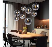 Suspensions Lampe Salle à Manger Plafonnier Design Verre 8-Flammig