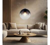 Suspensions Lampe Sphérique Salle à Manger Verre Fumée Nickel-Mat